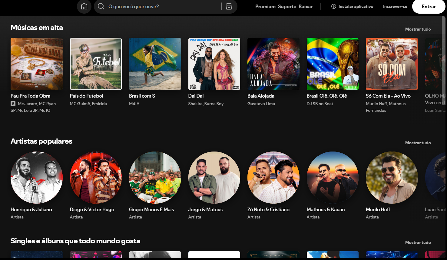 Captura de tela do Musicfy, catálogo de música desktop em C# inspirado no Spotify